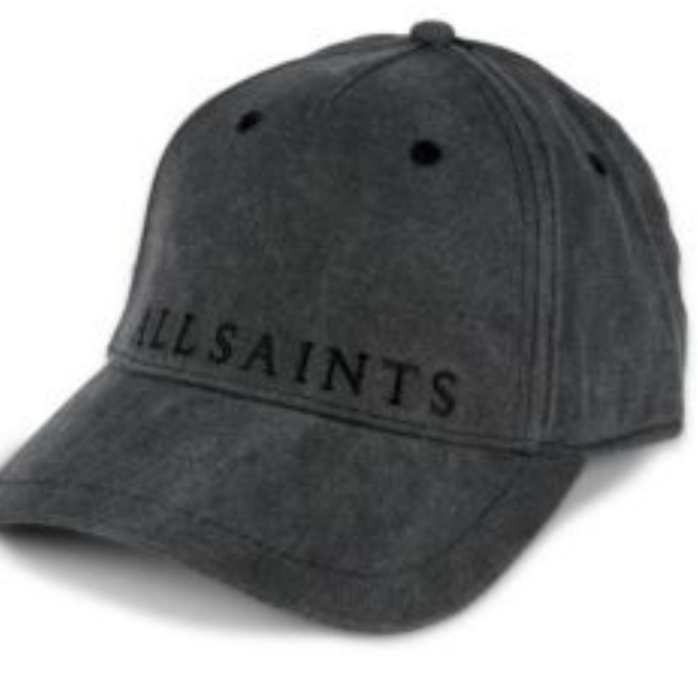 All Saints Logo Baseball Cap- Washed Black